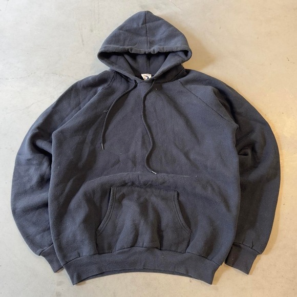 Other - Vintage 80s fruit of the loom blank black raglan hoodie